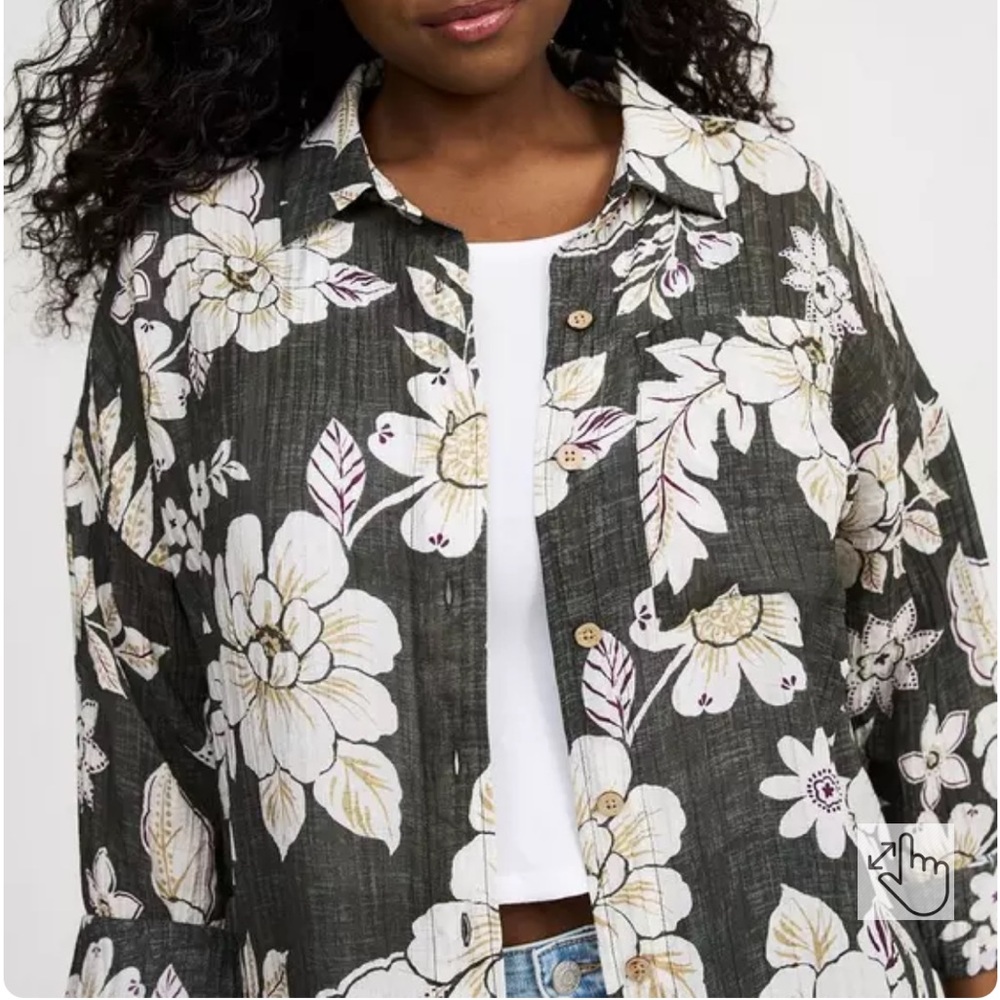 Torrid Button Up Kimono Split Side Maxi Shirt - image 6